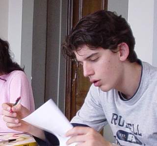 Student learning Italian Dutch student learns Italian Language